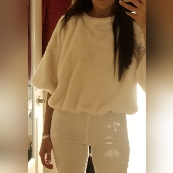 None Tops - faux fur sweatshirt
